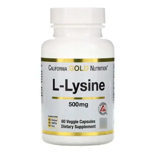 L-lisina 500 mg 60 cápsulas - L Lysine California Gold Nutrition Sabor sin sabor