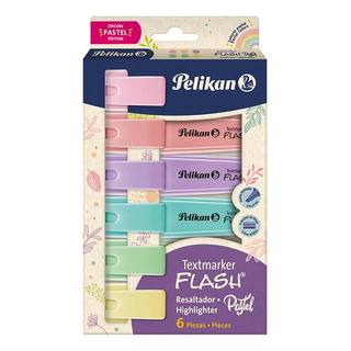 Resaltador Pelikan X6 Unidades Flash Pastel Resaltador Pelikan X6 Unidades Flash Pastel