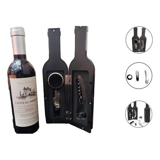 Set Kit De Vino 3 Piezas En Botella Empresarial Ofert