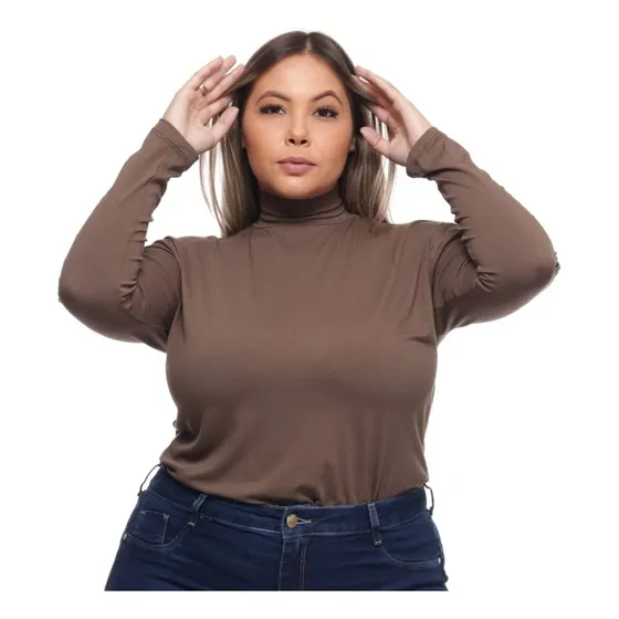 Blusa Cacharrel Plus Size Gola Alta De Inverno Frio Barato