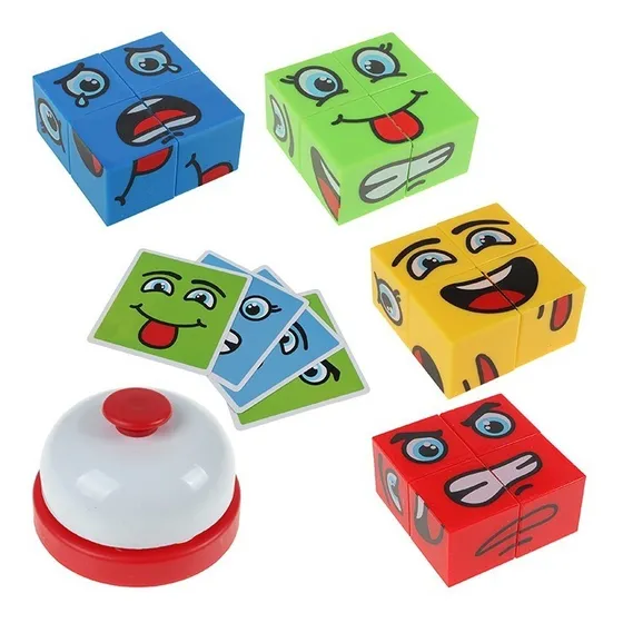 Jogo Cara Careta Face Change Expressão Cartas Quebra Cabeça Art Brink