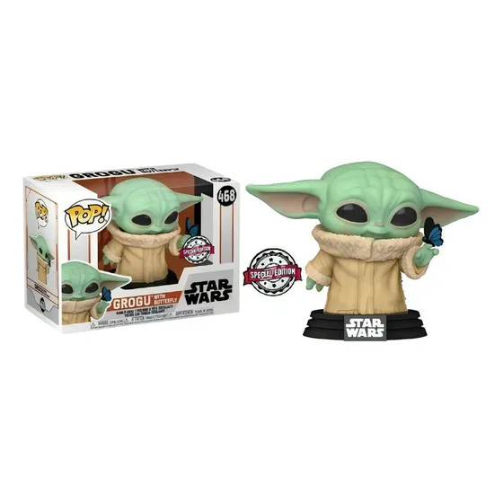 Funko Pop Star Wars El mandaloriano Grogu W Butterfly 468 Ex