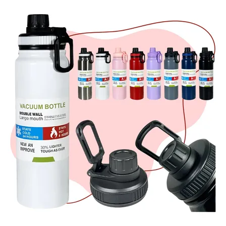 Garrafinha De Agua Infantil Térmica Inox Azarte 700ml Cores Branco