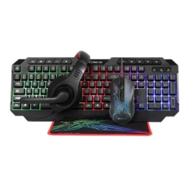 Combo Gamer 4en1 Xtrike Me Teclado + Audifono + Mouse + Pad