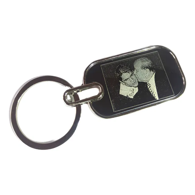 Llavero Acero Galvanizado Grabado Laser Foto Estuche Jb-k17 Color Plateado