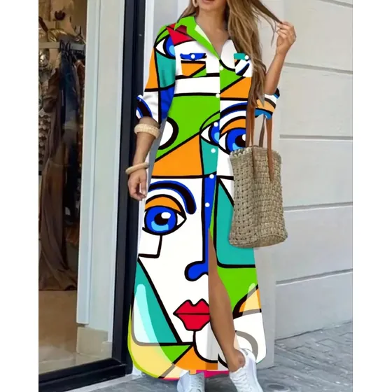 Vestidos Temu  Casuales Largos De Botones