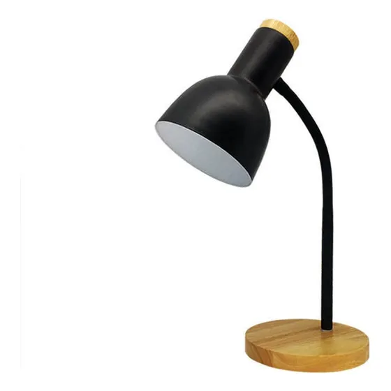 Lampara De Escritorio Portátil Nórdica Metal Madera Lectura