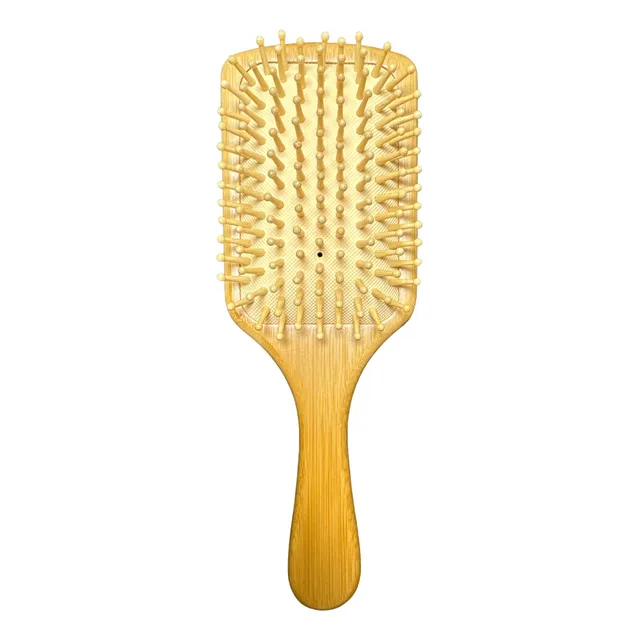Cepillo De Bambú Para Cabello ( Liso Punta Redonda)