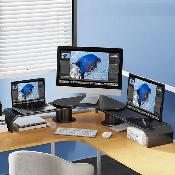 Soporte Esquina Metal Forma Para 3 Monitor Longitud Angulo