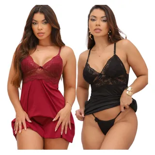 Kit 2 Camisola Sensual Sem Bojo Com Calcinha Barato Oferta Kit 2 Camisola Sensual Sem Bojo Com Calcinha Barato Oferta