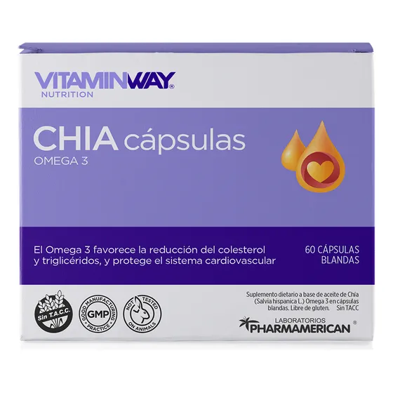 Omega 3 Aceite De Chia Vitamin Way X 60 Capsulas Sin Sabor