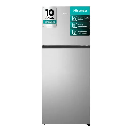 Geladeira Hisense Duplex Inox 381L Inverter Frost Free RT3N375
