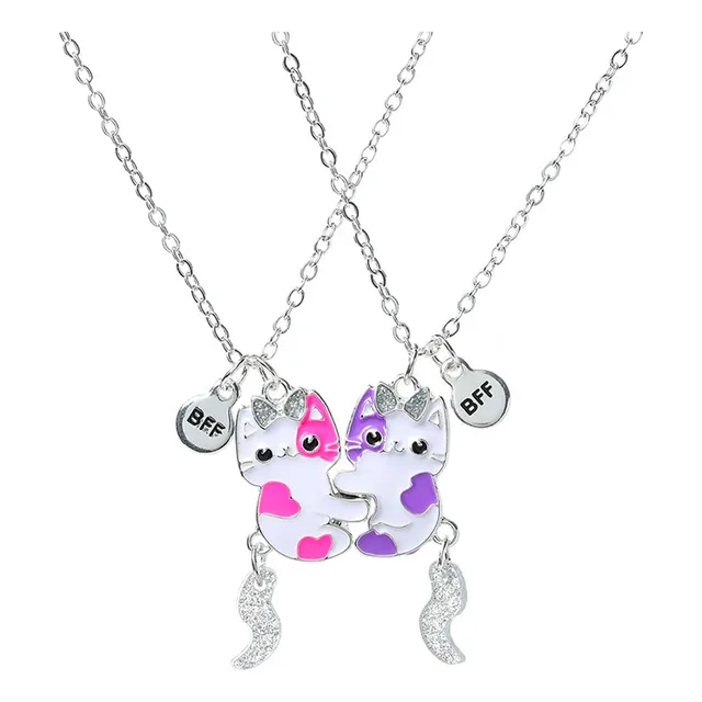 Colar Melhores Amigas Best Friends Amizade Gatinhos Bff Par