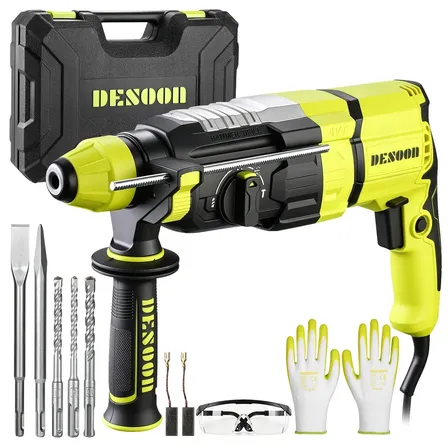 Martelete Perfurador e Rompedor DESOON 1500W com SDS Plus e Kit