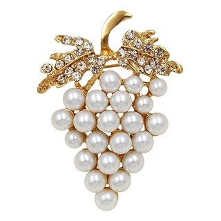 Broche Pin Prendedor Diseño De Ramillete De Uvas Con Perlas Broche Pin Prendedor Diseño De Ramillete De Uvas Con Perlas