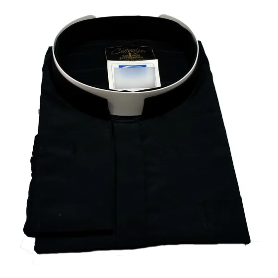 Camisa Clerical Cuello Romano Manga Larga Marca Chevalier