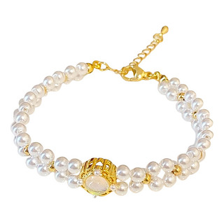Pulseira De Pérolas De Imitação Galvanizada De Ouro Real 14k Pulseira De Pérolas De Imitação Galvanizada De Ouro Real 14k