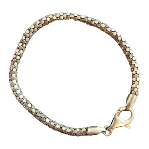 Pulsera De Plata Italiana Y Baño De Oro Rosado