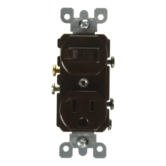 Interruptor Combinación Unipolar 15 A 120 V Blanco Marrón