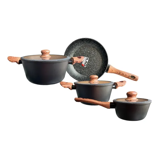 Set De Ollas Antiadherente Granito Marca Keep 7 Pcs