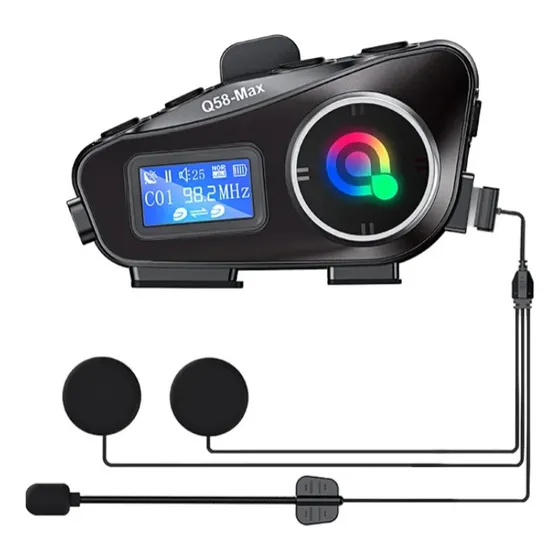 Intercomunicador Para Moto Q58 Rgb Musica Bluetooth 25 Horas
