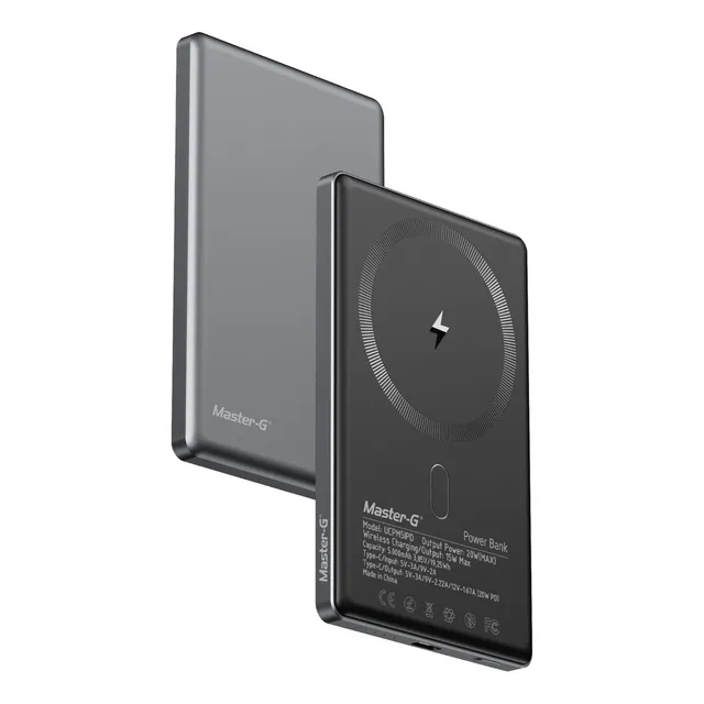 Cargador Inalámbrico Powerbank Magsafe 5.000 Mah Compatible Con iPhone Master-g Color Plateado