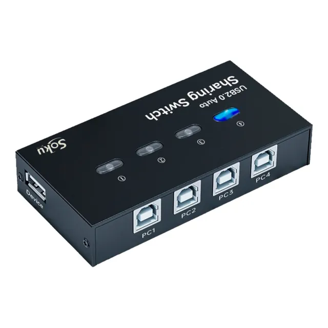 Conmutador Impresora 4 Puertos Hub Divisor Switch Manual Soku PC-6C0DF519