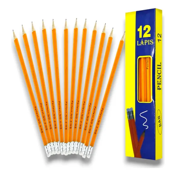 6 Cajas 12 Lápices Mina Amarillo Con Goma 2 Hb (72 Unds)