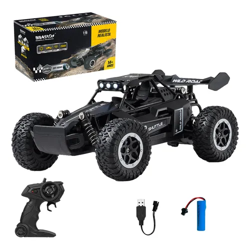 Carrinho Controle Remoto 4x4 Monster Truck Rock Crawler Rc Prata