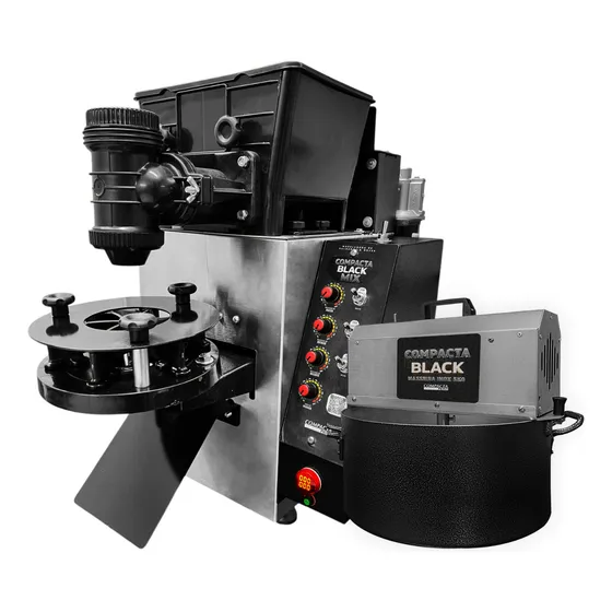 Kit Máquina De Salgados Black Inox + Masseira Elétrica 5kg 127V