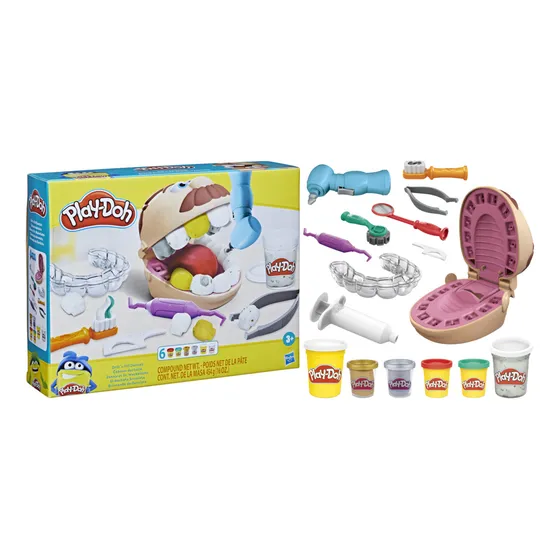 Play-Doh F1259 juguete El dentista bromista con 9 accesorios y 6 latas