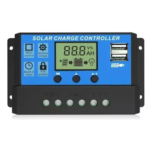 Controlador Panel Solar 12/24v Pantalla Amp/kah (50a)