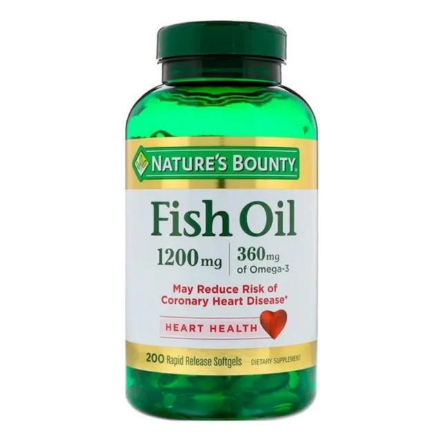 Suplemento en cápsulas Nature's Bounty  Fish Oil- omega 3 en pote 200 un