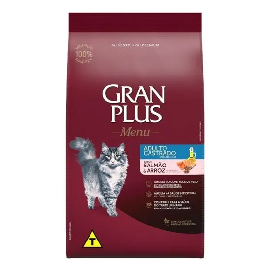 Gran Plus Gato Adulto Castrado Salmon Y Arroz 10 Kg