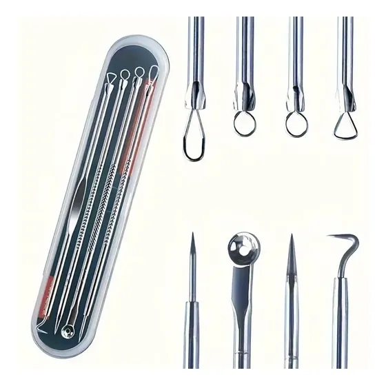 Kit 4 Piezas Saca Espinillas Comedon Limpieza Facial
