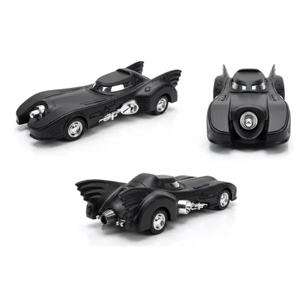 Carrinho Ferro Miniatura Batmóvel Batman Coleçao Super Herói Preto
