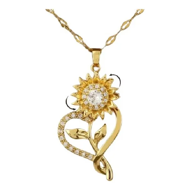 Collar Cadena Girasol,giratorio Edicion Limitada Gold Filled