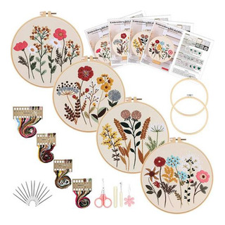 Kit De Bordado De Flores Para Iniciantes Com Padrão E Instru Kit De Bordado De Flores Para Iniciantes Com Padrão E Instru