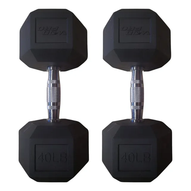 Mancuernas 40 Libras 2 Piezas Wod Pro Pesas Barras Discos Color Negro