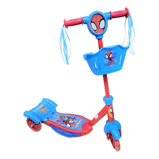 Monopatin Spidey 3 Ruedas Canasto C/ Luz Y Sonido ELG 12011