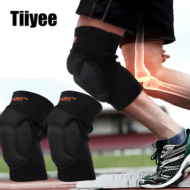 Tiiyee Almohadillas Deportivas, Esponja Gruesa Protector De Rodilleras Almohadillas Deportivas A Prueba De Golpes Para Porteros Bailar Escalada(s-negro)