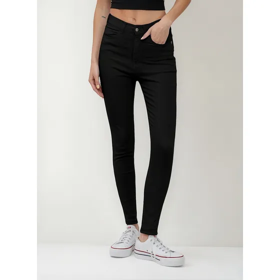 Pantalon Onyx Jean Chupin Mujer Tiro Alto Barbie Black