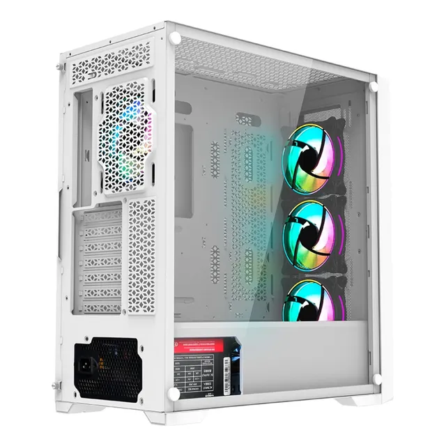 Chasis Gamer Iceberg Titan M16 Blanca Plus 6 Fans Argb