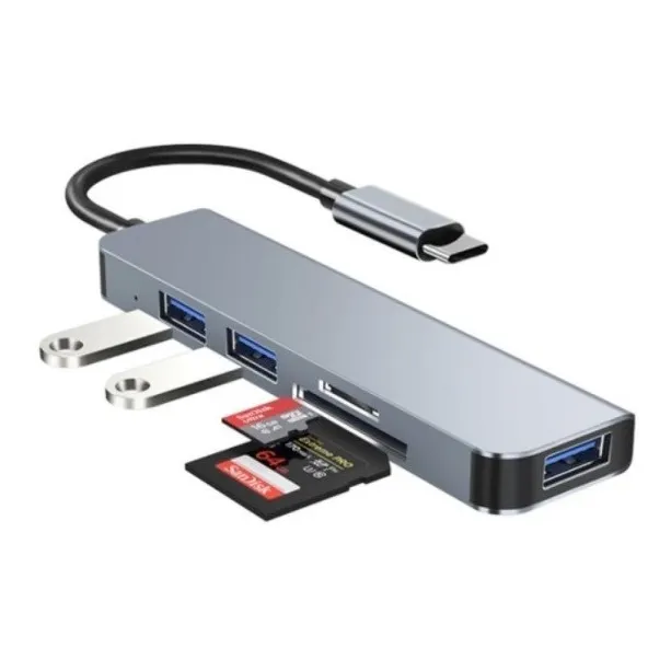Hub Cable 5 En 1 Tipo C A Usb*3/micro-sd/sd Pjt-lcn2014