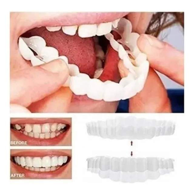 Silicona Superior/inferior Sorriso Dentes Falsos Folheados W