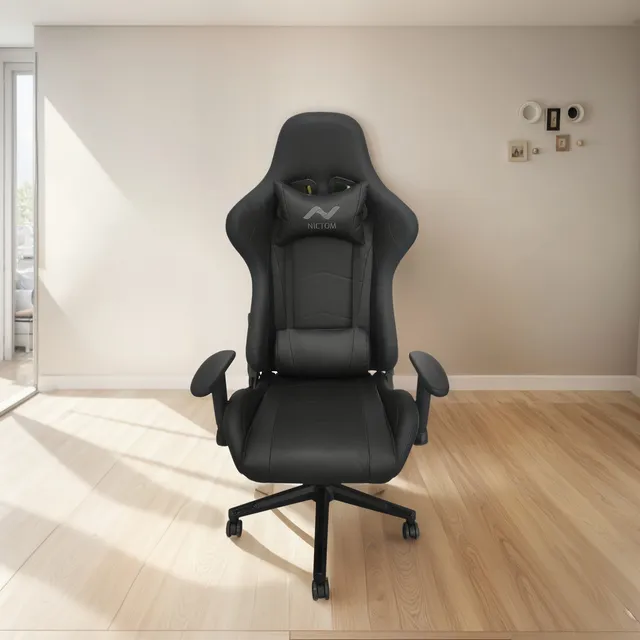 Silla Gamer Pc Ergonomica Sg02 Negro Nictom Reclinable Material del tapizado Cuero sintético