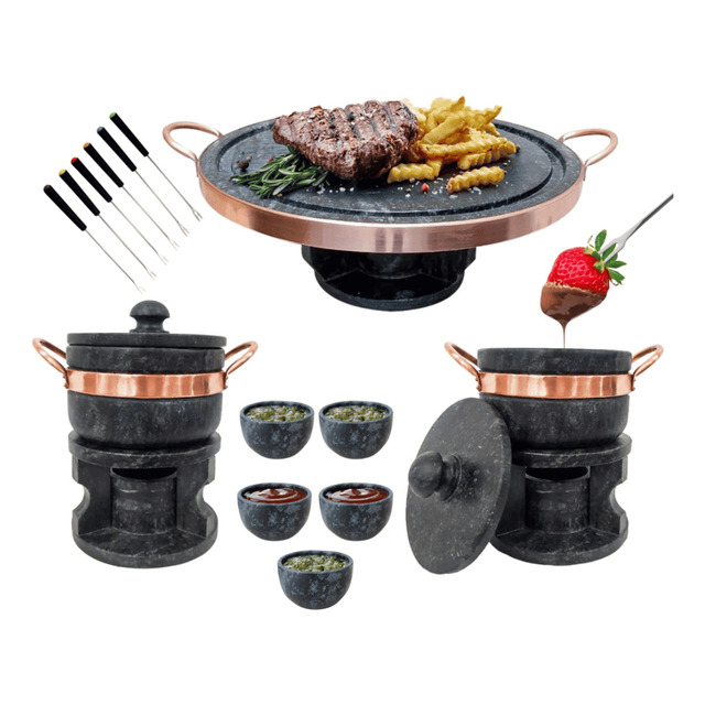 Fondue Para Assar E Servir Com 32 Cm De Pedra Sabão Fondue Para Assar E Servir Com 32 Cm De Pedra Sabão