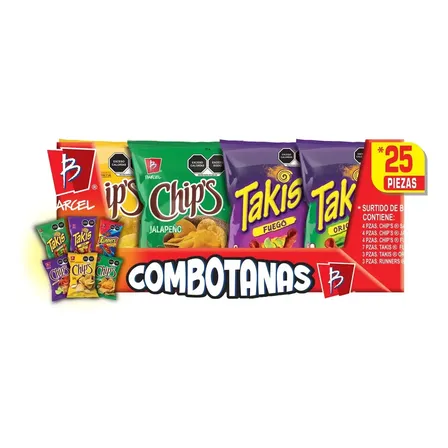 Pack 25 Surtido De Botanas 1.23 Kg Barcel