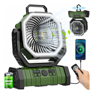 Ventilador De Acampamento Portátil Multper 20000mah Com Lant Ventilador De Acampamento Portátil Multper 20000mah Com Lant