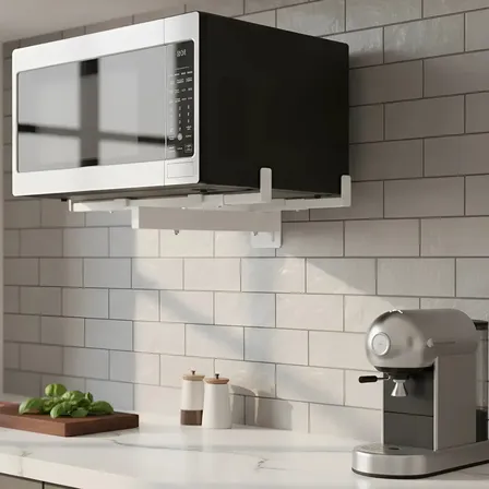 Suporte Para Microondas E Forno Elétrico Regulável De Parede Branco Aço Carbono